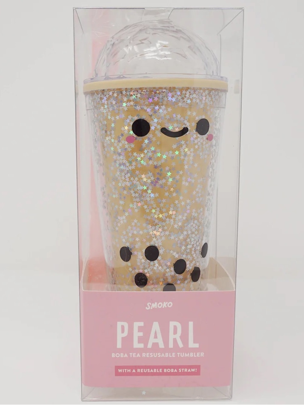 ISO - Pearl Boba Tapioca Milk Tea Sparkly Tumbler - SMOKO